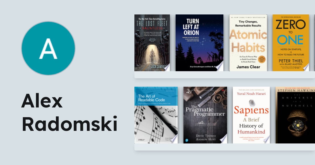Alex Radomski's Bookshelf
